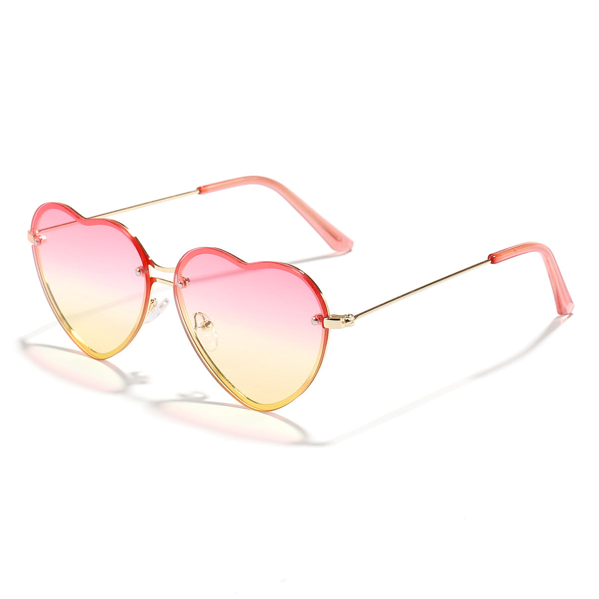 Wholesale PC UV Protection Heart Metal Frame Ladies Sunglasses